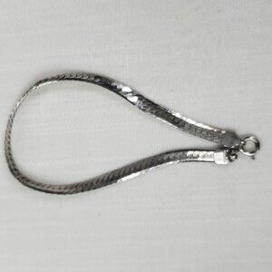 Sterling Silver Herringbone Chain Bracelet Silver 925 Hook Clasp 8" 6 Grams